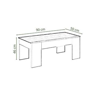 MESA DE CENTRO ELEVABLE GRÍS BLANCA