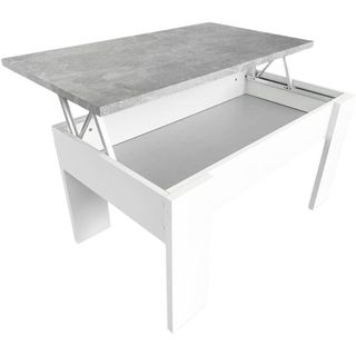MESA DE CENTRO ELEVABLE GRÍS BLANCA