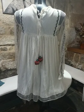 Vestido Ibicenco Bordado Talla Única