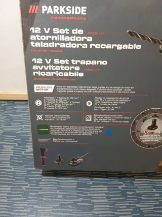 Parkside Taladro Atornillador 12V Recargable 5 ah