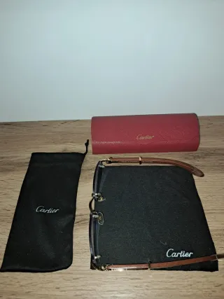 Gafas Cartier Marrón y Dorado