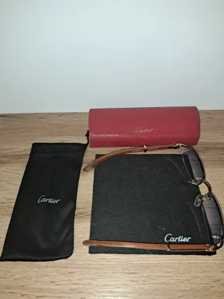 Gafas Cartier Marrón y Dorado