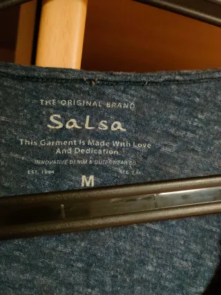 Camiseta Manga Larga Salsa Azul, para Hombre.