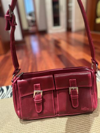 Bolso piel Destroy fucsia