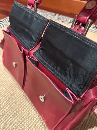 Bolso piel Destroy fucsia