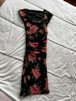 Vestido Aire Retro Negro Rosa