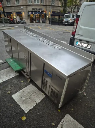 Bajomostrador refrigerado acero inoxidable