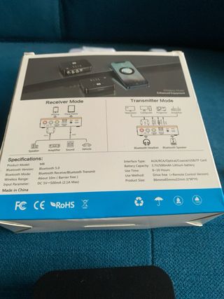 Adaptador Bluetooth NFC batería hifi