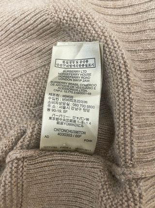 Burberry Beige Cashmere-Cotton Cardigan XS
