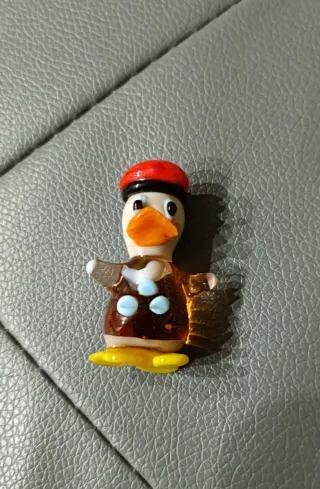 Piccola statuina Paperino in vetro di Murano