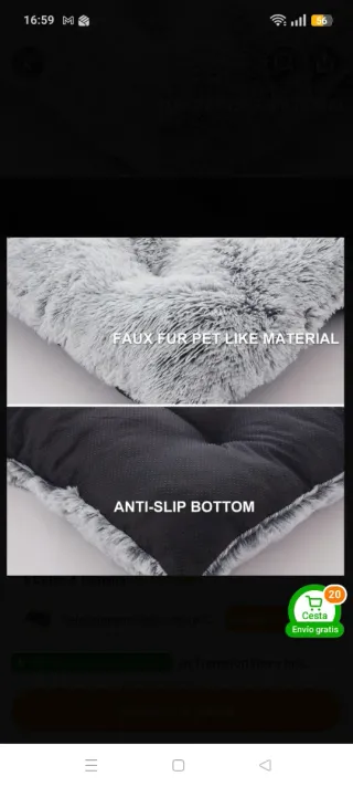 73 x 108 cm: Cama para perro cojín suave y cómodo