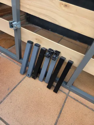 Somier/ Matrimonio metálico con lamas de madera