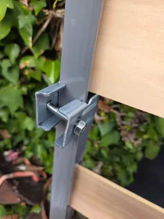 Somier/ Matrimonio metálico con lamas de madera