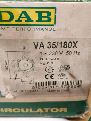 Pompa di circolazione DAB VA 35/180X EVO