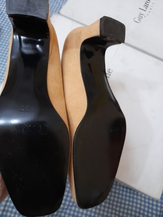 Zapatos Calper Beige Piel Mujer