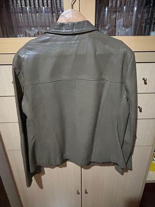 Chaqueta de piel mujer verde oliva