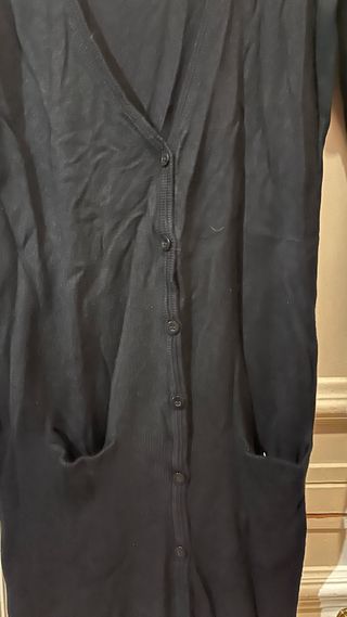 Chaqueta larga negra Bershka