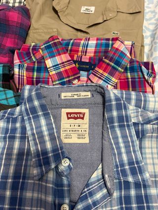 Lote 6 Camisas Plaid Hombre/Mujer