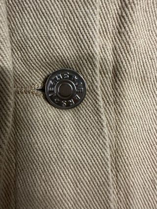 Chaqueta vaquera boho beige flecos XL mujer