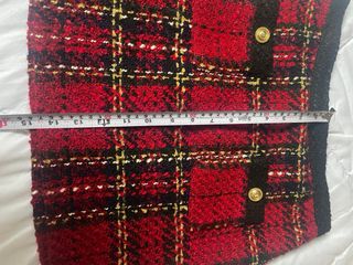 Falda Zara cuadros roja Talla S