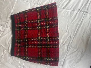 Falda Zara cuadros roja Talla S