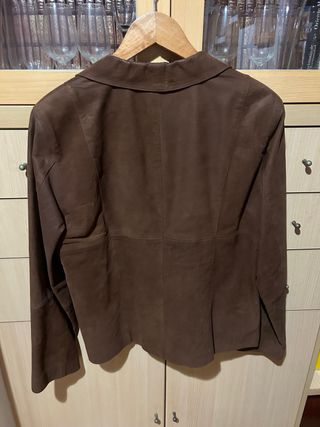Chaqueta de piel mujer marrón