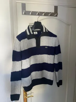 Jersey Lacoste T4 Rayas Azul/Gris