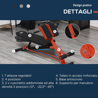 Panca Piana Palestra, Panca Pesi Regolabile per Al