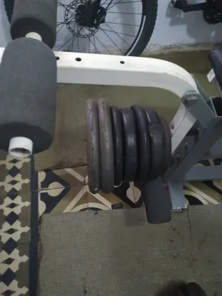 Banco de pesas y pesas