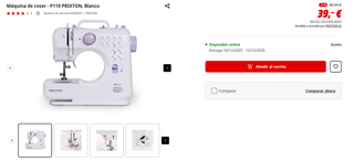 Máquina de coser Prixton P110 Completa + Extras