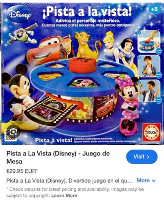 Juego de mesa Disney Pista a la Vista