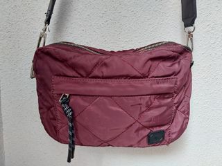 Bolso bandolera nylon granate Paco Martínez