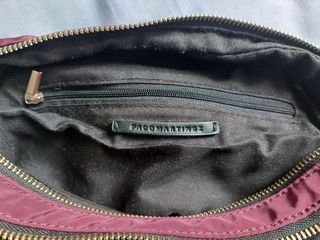 Bolso bandolera nylon granate Paco Martínez