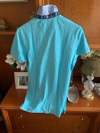 Massimo Dutti Polo Hombre Azul Turquesa