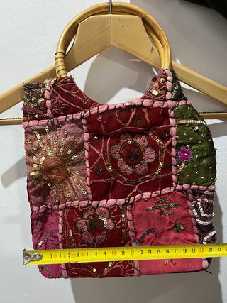 3 Bolsos de tela patchwork