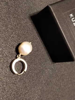Pendiente Aro Kuzzoi Plata 925 y Perla