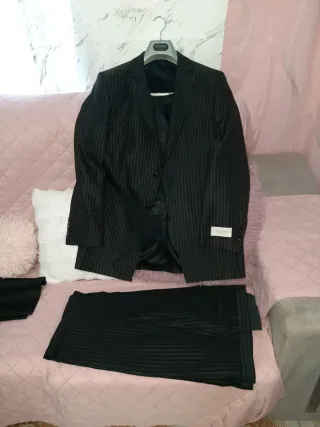 Traje de raya diplomática negro