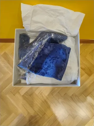 Botas altas de terciopelo azul