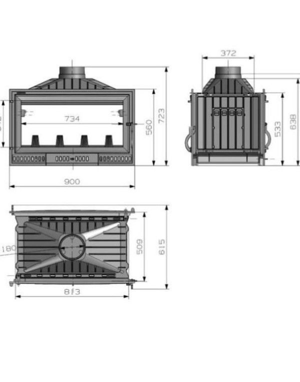 Estufa de Leña Doble cara  Nueva MAD233014