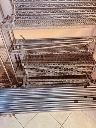 Scaffali in metallo cromato 45 x 90 x H180