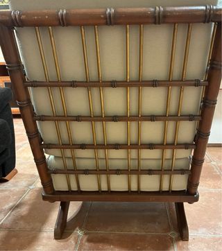 Butaca Mecedora Madera y Tela