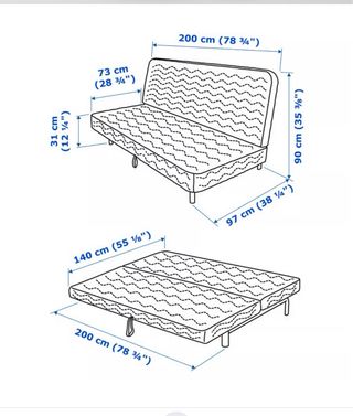 Divano letto IKEA NYHAMN 3 posti Grigio