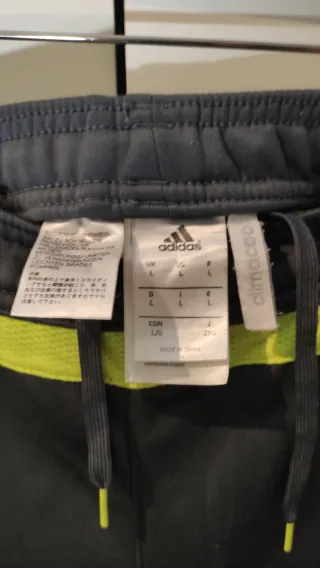 Pantalón Real Madrid Adidas Gris y Verde talla L/G