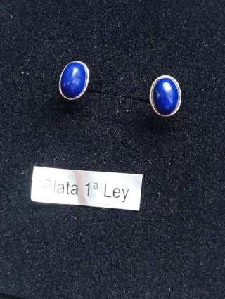 Pendientes en Plata Ley mineral Lapislázuli