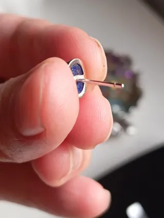 Pendientes en Plata Ley mineral Lapislázuli