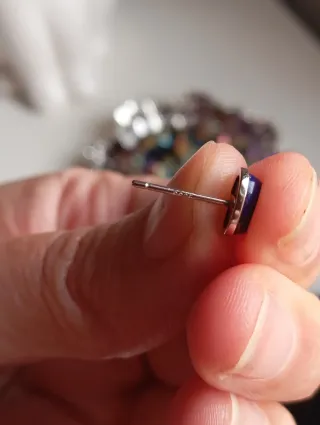 Pendientes en Plata Ley mineral Lapislázuli