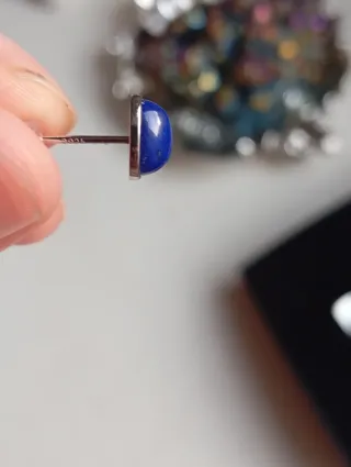 Pendientes en Plata Ley mineral Lapislázuli