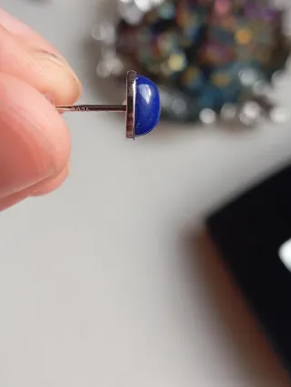 Pendientes en Plata Ley mineral Lapislázuli