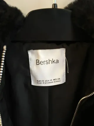Cazadora Bershka pelo negro T XS