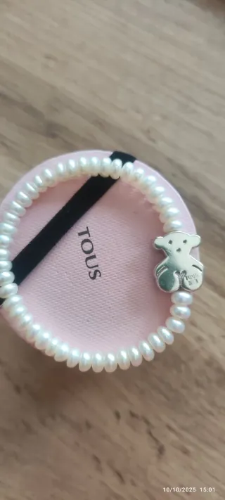 Pulsera Tous Perlas y Osito Plata